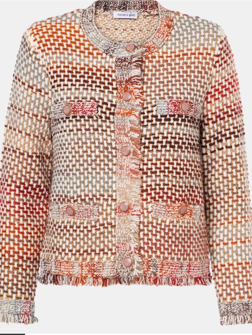 Veronica Beard Sariyah cotton and wool-blend knit jacket- Size L